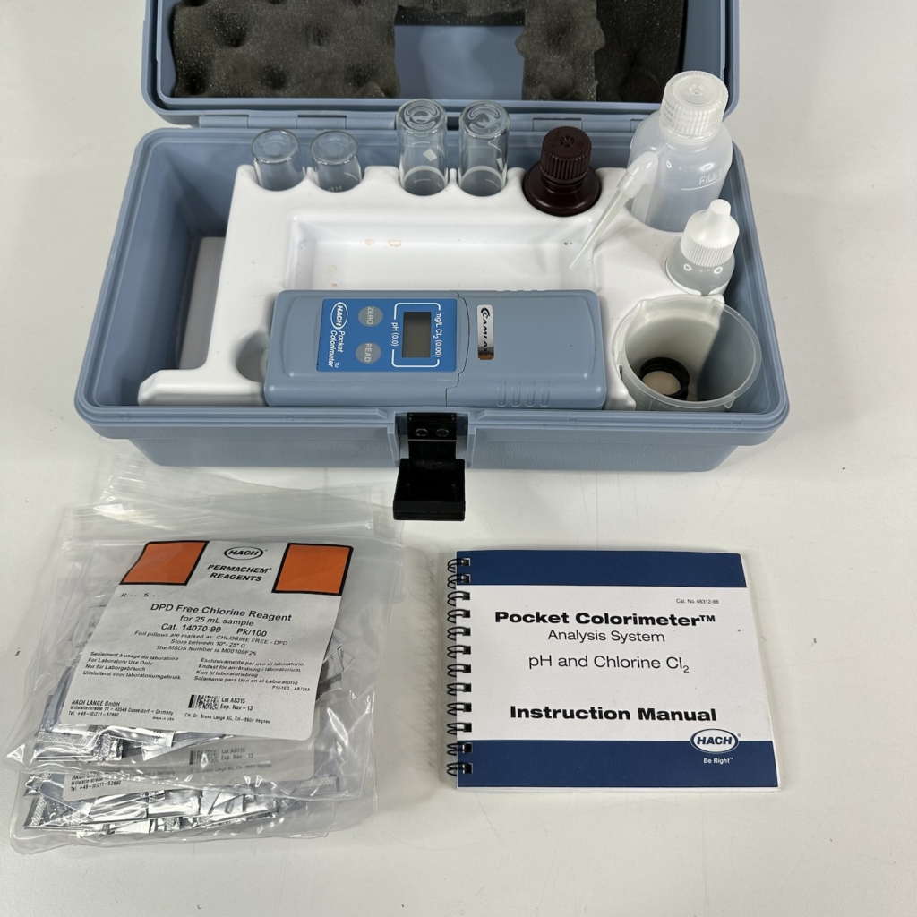 Hach 46700-12 Pocket Colorimeter Chlorine Cl2 Test Kit Complete ...