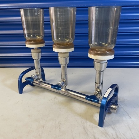 Cytiva Laboratory Filtration Manifold 4889 Stainless Steel 3 Place + Magnetic Funnel